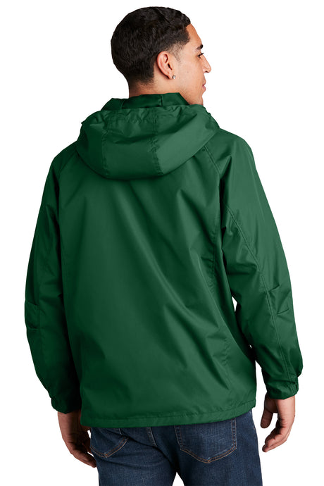 hooded raglan jacket forest green