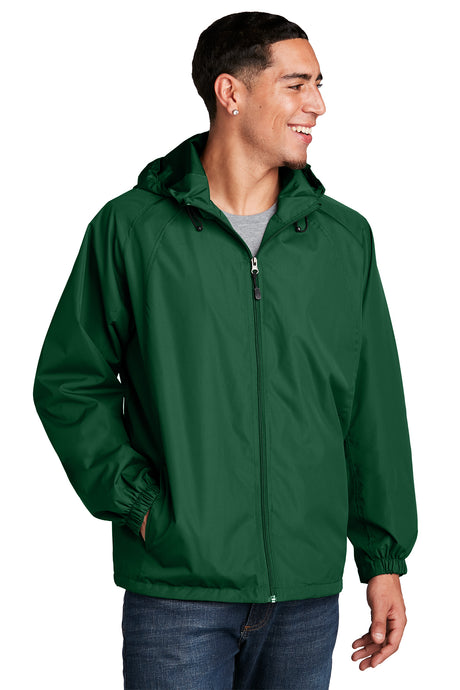 hooded raglan jacket forest green