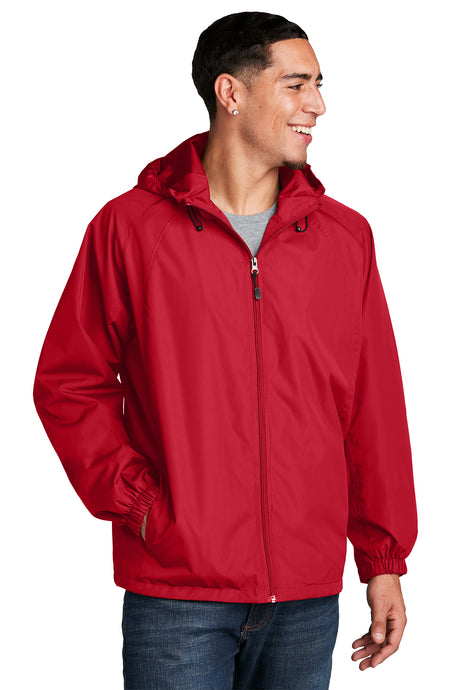 hooded raglan jacket true red