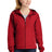 ladies colorblock hooded raglan jacket true red white