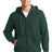 super heavyweight full zip hooded sweatshirt dark green
