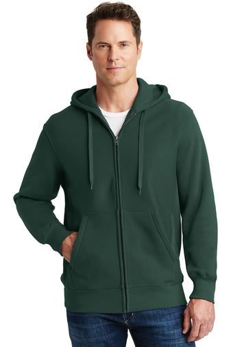 super heavyweight full zip hooded sweatshirt dark green