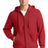 super heavyweight full zip hooded sweatshirt red