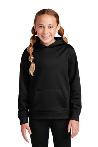 youth sport wick fleece hooded pullover black
