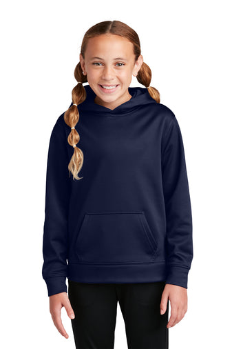 youth sport wick fleece hooded pullover navy