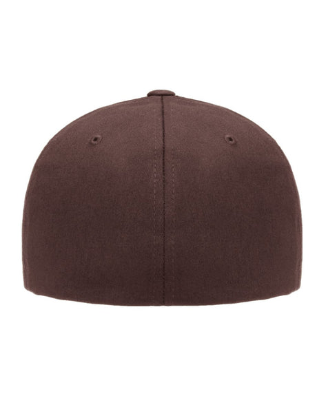 V-Flexfit 6 panel cotton twill cap brown straight back