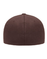 V-Flexfit 6 panel cotton twill cap brown straight back