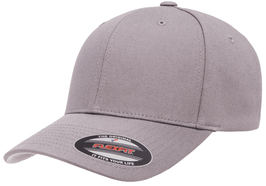 V-Flexfit 6 panel cotton twill cap grey