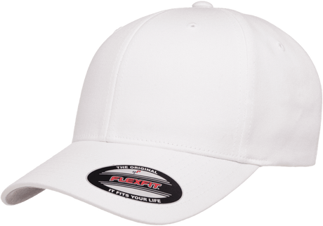 V-Flexfit 6 panel cotton twill cap white