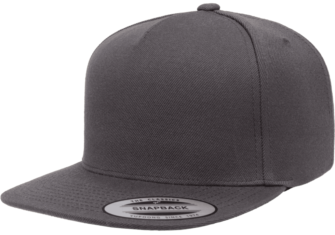 yp classics 5 panel hat snapback hat dark grey