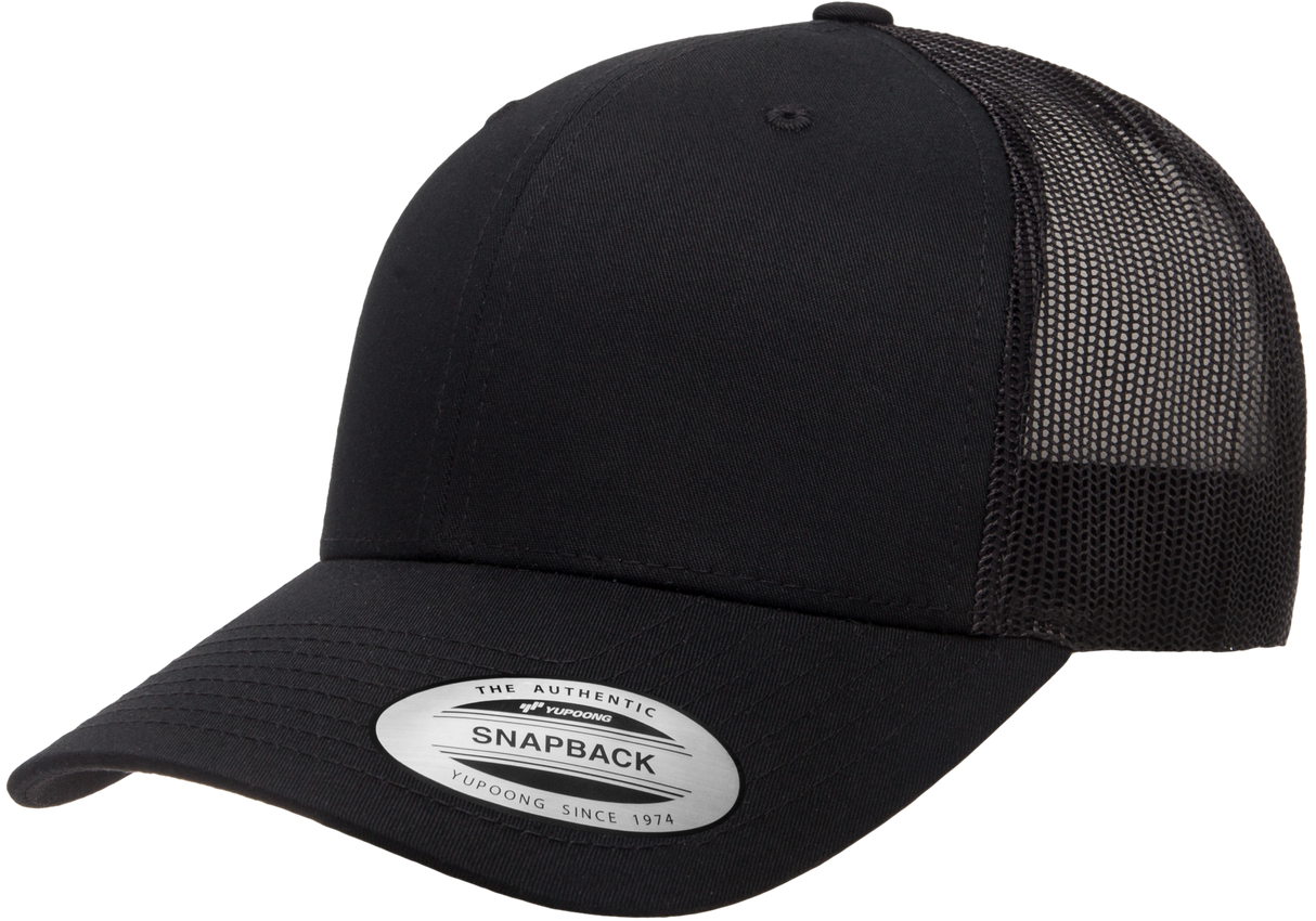 yp classics retro trucker cap black