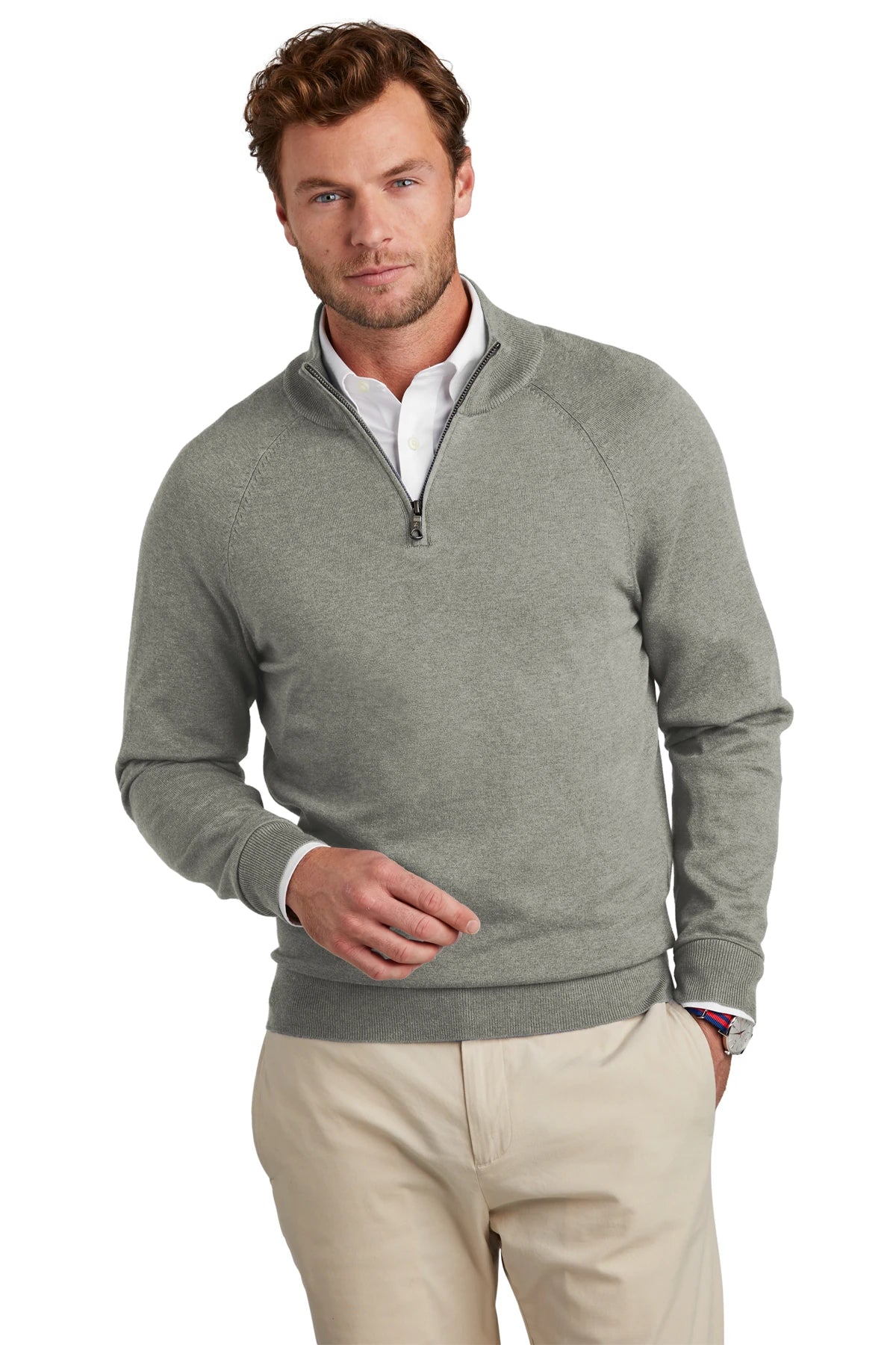 Brooks Brothers® Cotton Stretch 1/4-Zip Sweater BB18402