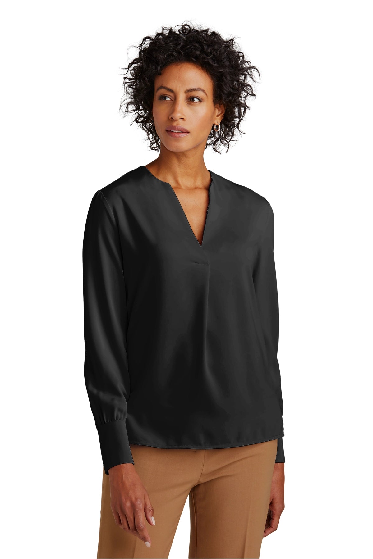 Brooks Brothers® Women’s Open-Neck Satin Blouse BB18009