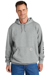 carhartt midweight hooded logo sweatshirt heather grey