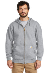 carhartt midweight hooded zip front sweatshirt heather grey