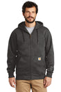 carhartt rain defender paxton heavyweight hooded zip front sweatshirt carbon heather