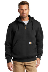 carhartt rain defender paxton heavyweight hooded zip mock sweatshirt black