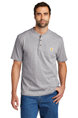 carhartt short sleeve henley t shirt heather grey