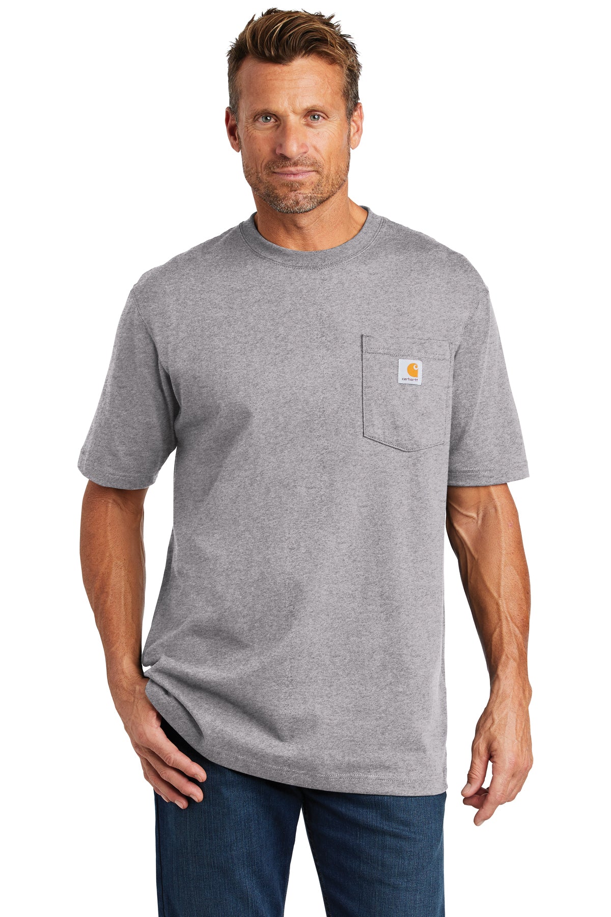 carhartt tall workwear pocket short sleeve t shirt heather grey