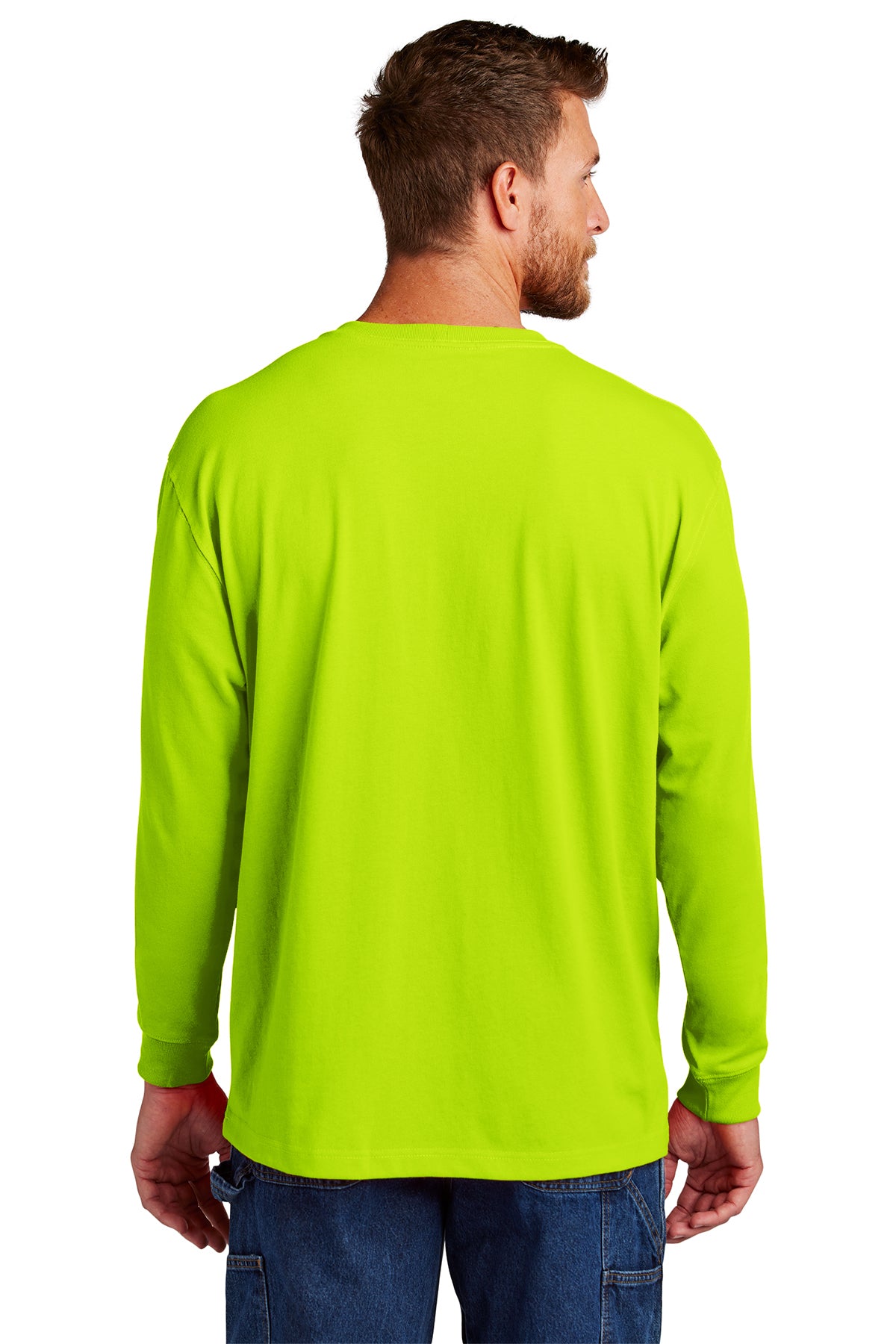 carhartt workwear pocket long sleeve t shirt brite lime