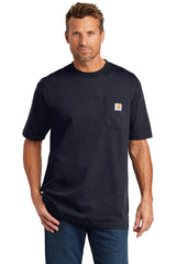 carhartt workwear pocket short sleeve t shirt navy