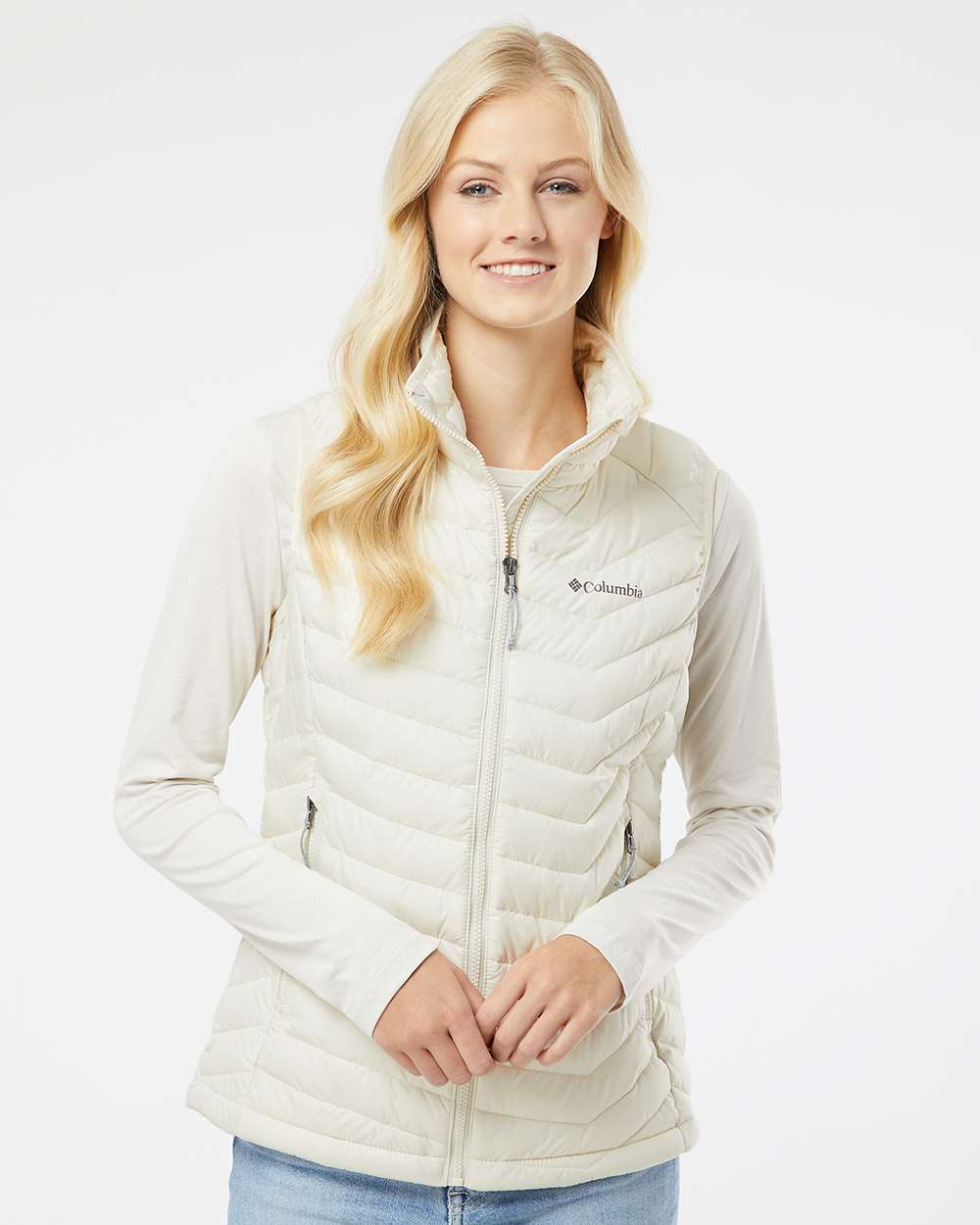 columbia womens powder lite vest 175741 chalk