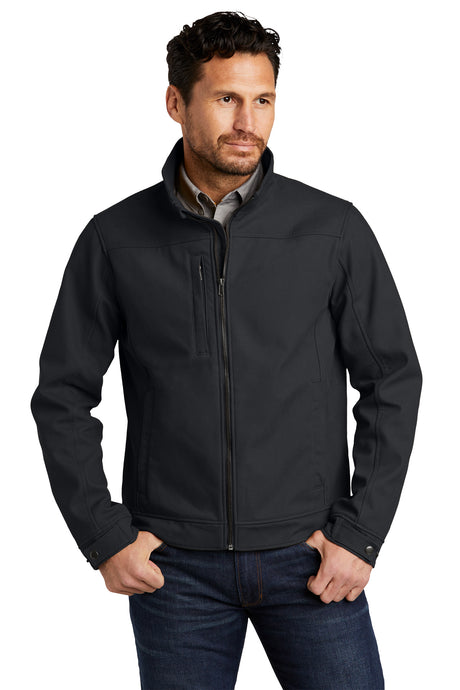 duck bonded soft shell jacket charcoal