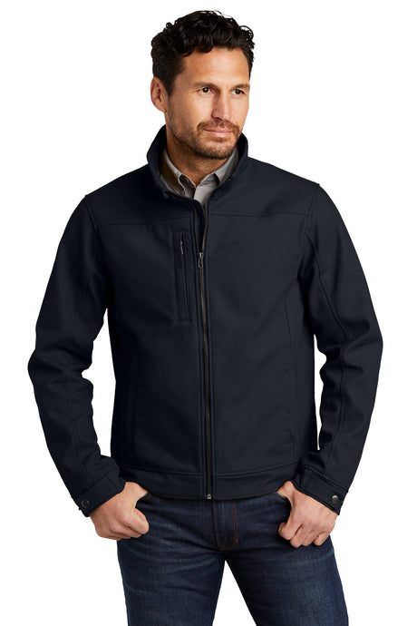 duck bonded soft shell jacket navy blue