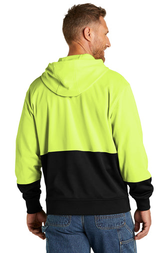 enhanced visibility fleece pullover hoodie safety yellow