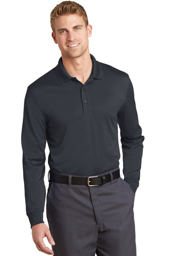 select snag proof long sleeve polo charcoal