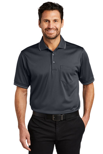 select snag proof tipped pocket polo charcoal light grey