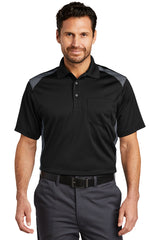 select snag proof two way colorblock pocket polo black charcoal