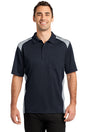 select snag proof two way colorblock pocket polo dark navy light grey