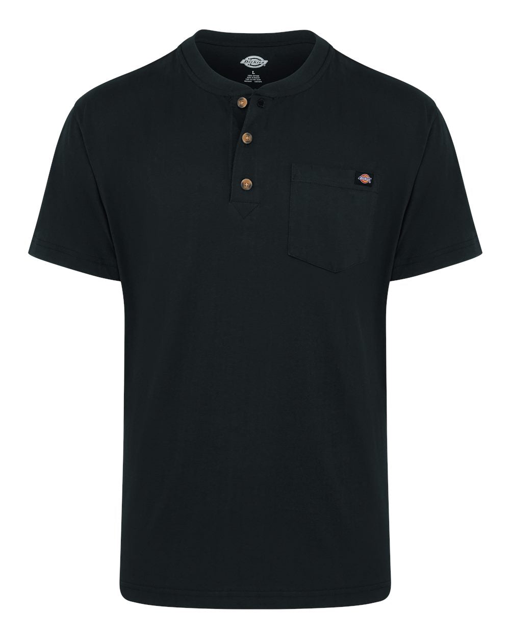 dickies heavyweight traditional short sleeve henley long sizes black