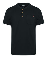 dickies heavyweight traditional short sleeve henley long sizes black