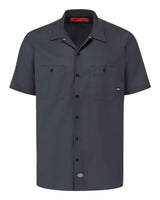 dickies industrial short sleeve work shirt long sizes dark charcoal