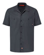 dickies industrial short sleeve work shirt dark charcoal