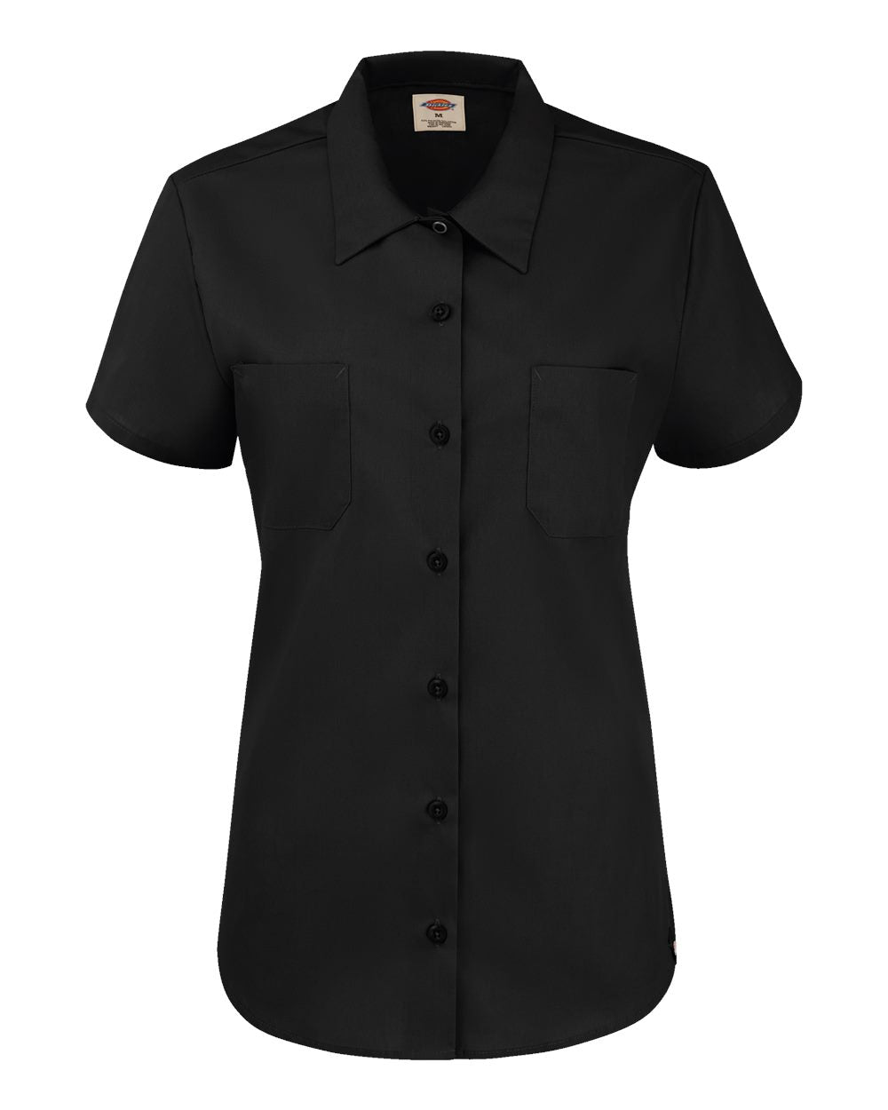 dickies womens short sleeve industrial work shirt black