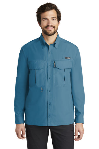 long sleeve performance fishing shirt eb600 gulf teal