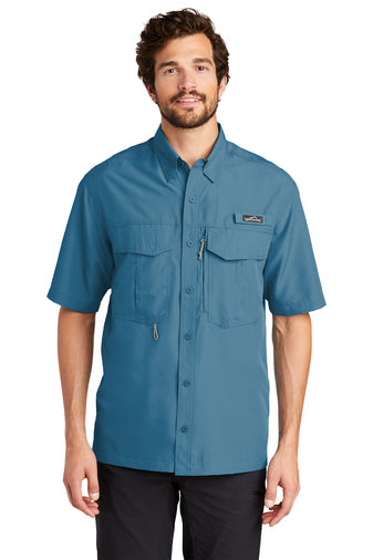 eddie bauer short sleeve performance fishing shirt eb602 gulf teal