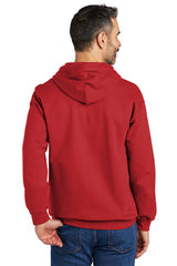 softstyle pullover hooded sweatshirt red