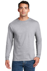 beefy t 100 cotton long sleeve t shirt light steel