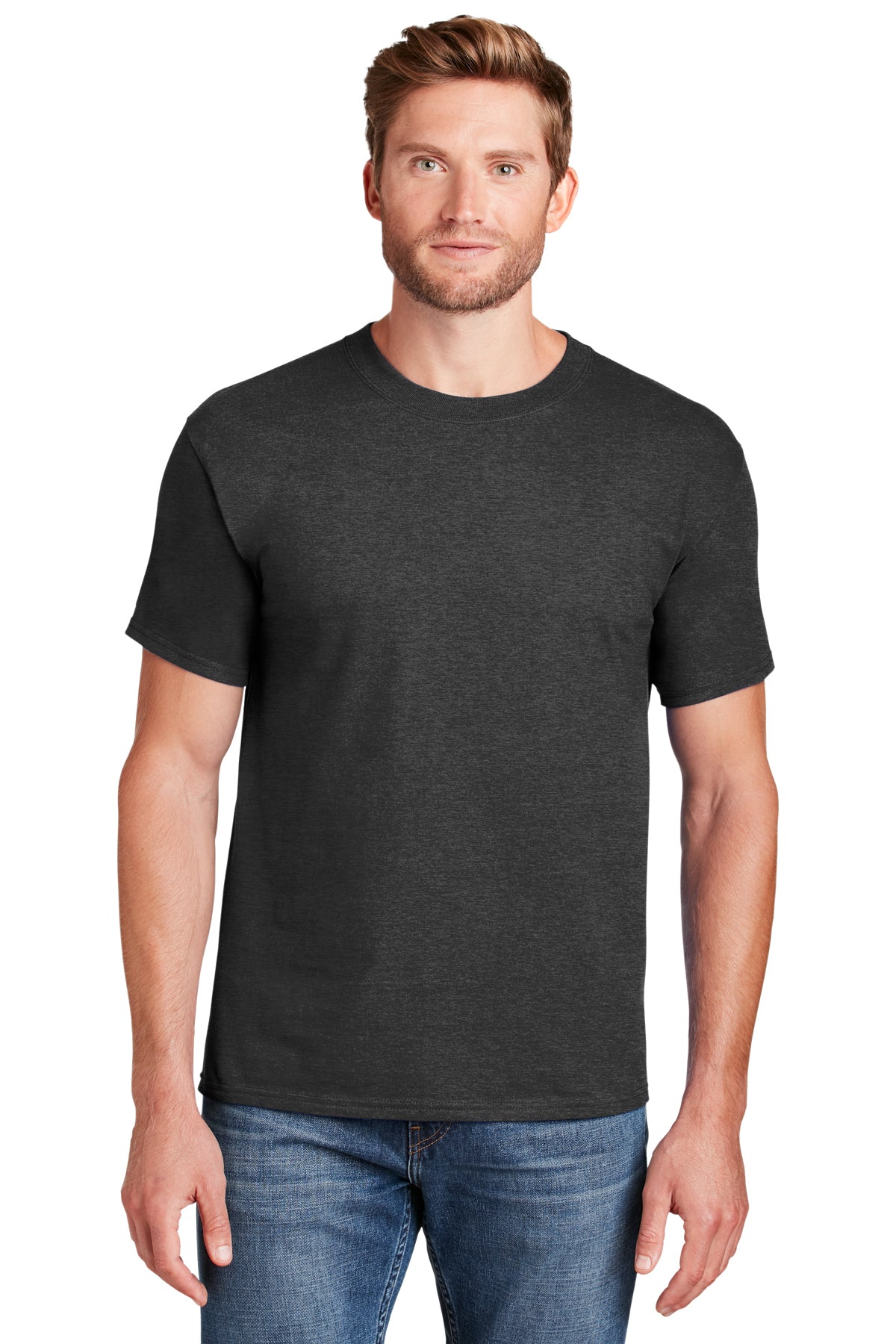 beefy t 100 cotton t shirt charcoal heather
