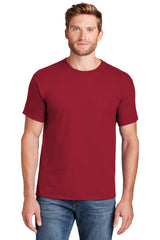 beefy t 100 cotton t shirt deep red