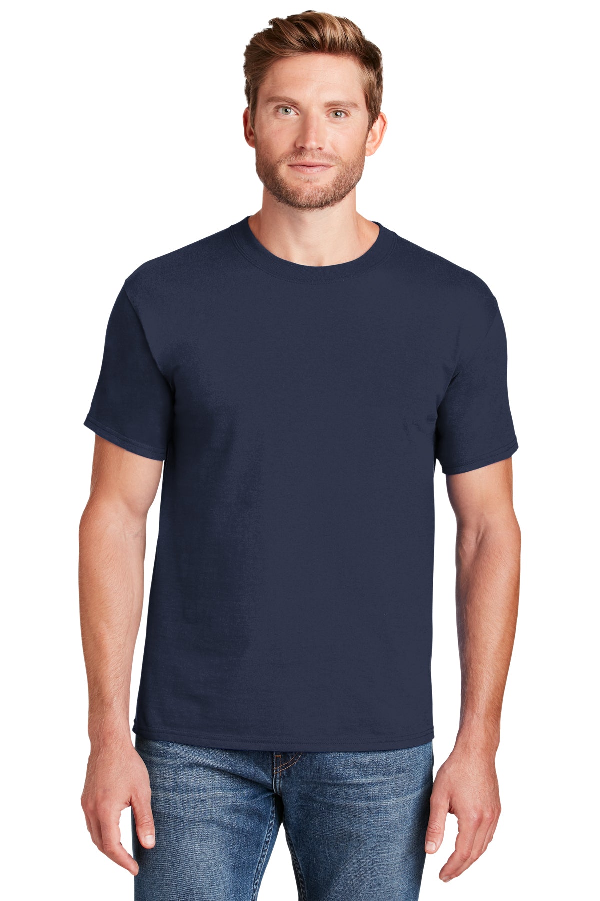 beefy t 100 cotton t shirt navy