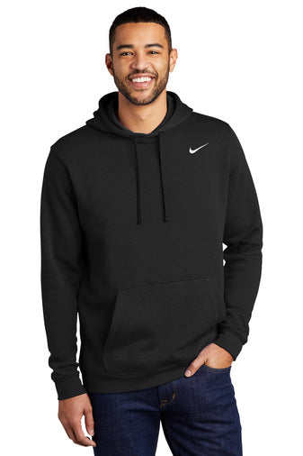 club fleece pullover hoodie black