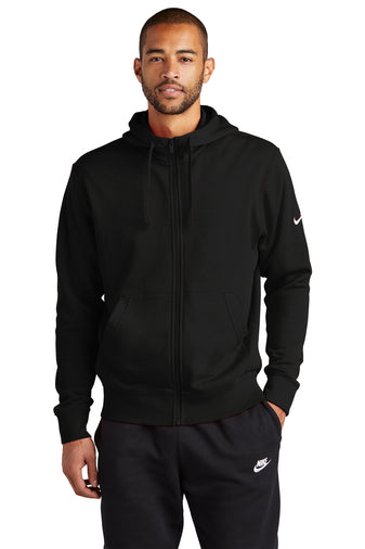 fleece sleeve swoosh full zip hoodie black