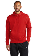 fleece sleeve swoosh full zip hoodie university red