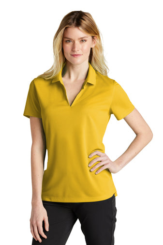 ladies dri fit micro pique 2.0 polo varsity maize