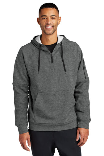 therma fit pocket 14 zip fleece hoodie charcoal heather